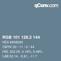 カラーコード: RGB 101 128.2 144 | qconv.com