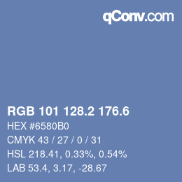 カラーコード: RGB 101 128.2 176.6 | qconv.com