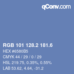 カラーコード: RGB 101 128.2 181.6 | qconv.com