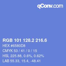 カラーコード: RGB 101 128.2 216.6 | qconv.com