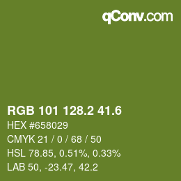 カラーコード: RGB 101 128.2 41.6 | qconv.com