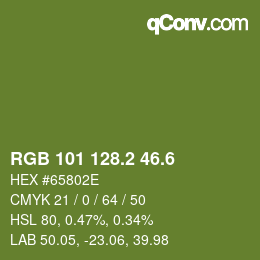 カラーコード: RGB 101 128.2 46.6 | qconv.com