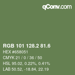 カラーコード: RGB 101 128.2 81.6 | qconv.com