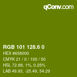 カラーコード: RGB 101 128.6 0 | qconv.com