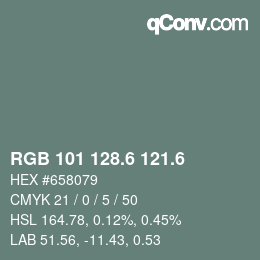 カラーコード: RGB 101 128.6 121.6 | qconv.com