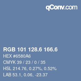 カラーコード: RGB 101 128.6 166.6 | qconv.com