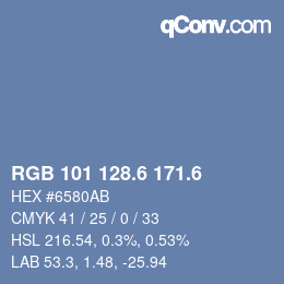 カラーコード: RGB 101 128.6 171.6 | qconv.com