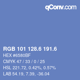 カラーコード: RGB 101 128.6 191.6 | qconv.com