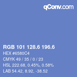 カラーコード: RGB 101 128.6 196.6 | qconv.com