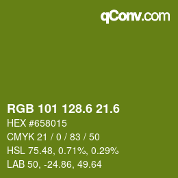 カラーコード: RGB 101 128.6 21.6 | qconv.com