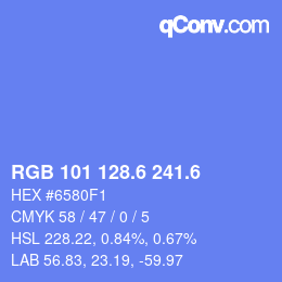 カラーコード: RGB 101 128.6 241.6 | qconv.com