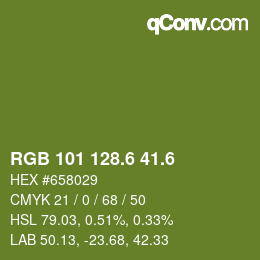 カラーコード: RGB 101 128.6 41.6 | qconv.com