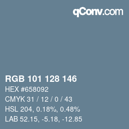 カラーコード: RGB 101 128 146 | qconv.com