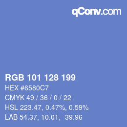 Color code: RGB 101 128 199 | qconv.com