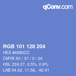 Color code: RGB 101 128 204 | qconv.com