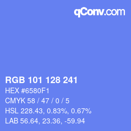 カラーコード: RGB 101 128 241 | qconv.com