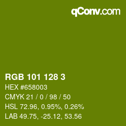 Color code: RGB 101 128 3 | qconv.com