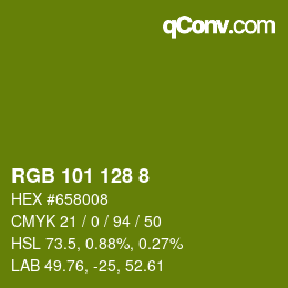 カラーコード: RGB 101 128 8 | qconv.com