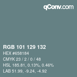 Color code: RGB 101 129 132 | qconv.com