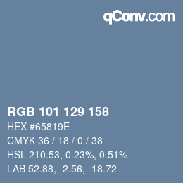 Color code: RGB 101 129 158 | qconv.com