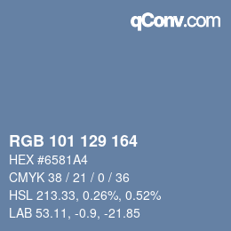 Color code: RGB 101 129 164 | qconv.com
