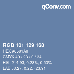 Color code: RGB 101 129 168 | qconv.com