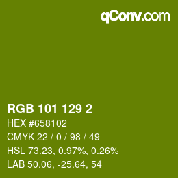 Color code: RGB 101 129 2 | qconv.com