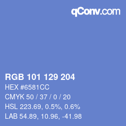Color code: RGB 101 129 204 | qconv.com