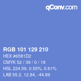 Color code: RGB 101 129 210 | qconv.com