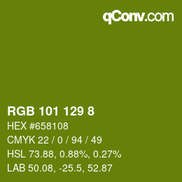 カラーコード: RGB 101 129 8 | qconv.com