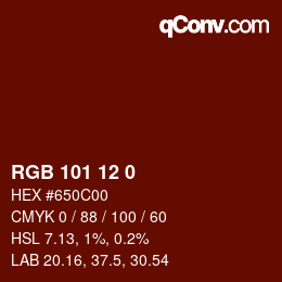 カラーコード: RGB 101 12 0 | qconv.com