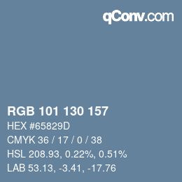 Farbcode: RGB 101 130 157 | qconv.com