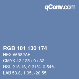Color code: RGB 101 130 174 | qconv.com