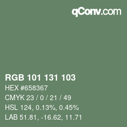 颜色代码: RGB 101 131 103 | qconv.com