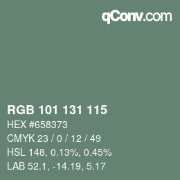 Code couleur: RGB 101 131 115 | qconv.com