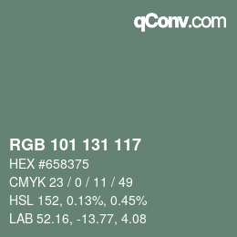 Color code: RGB 101 131 117 | qconv.com