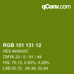 颜色代码: RGB 101 131 12 | qconv.com