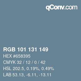 Color code: RGB 101 131 149 | qconv.com