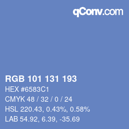 Color code: RGB 101 131 193 | qconv.com