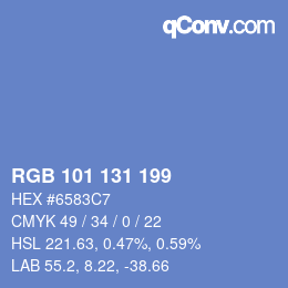 Color code: RGB 101 131 199 | qconv.com