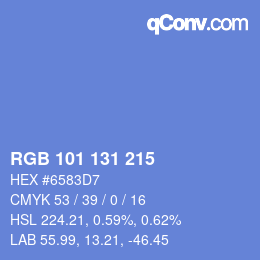 Color code: RGB 101 131 215 | qconv.com