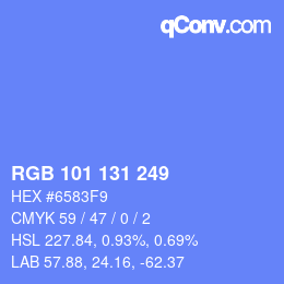 カラーコード: RGB 101 131 249 | qconv.com