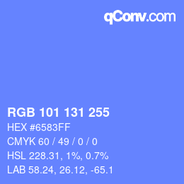 Color code: RGB 101 131 255 | qconv.com