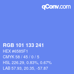 Color code: RGB 101 133 241 | qconv.com