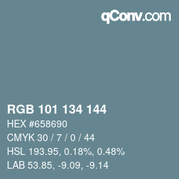 Color code: RGB 101 134 144 | qconv.com