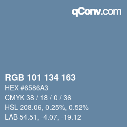 Color code: RGB 101 134 163 | qconv.com