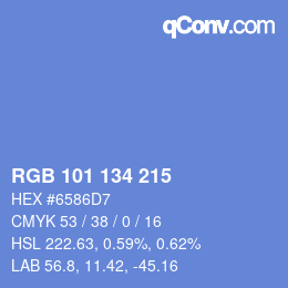 Color code: RGB 101 134 215 | qconv.com