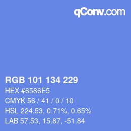 Color code: RGB 101 134 229 | qconv.com