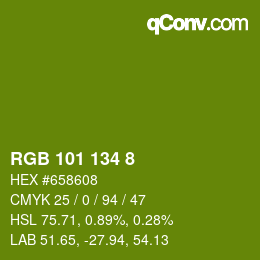 カラーコード: RGB 101 134 8 | qconv.com