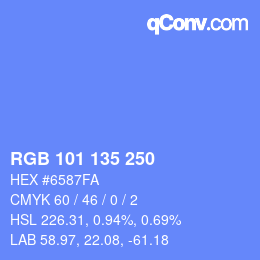 Color code: RGB 101 135 250 | qconv.com
